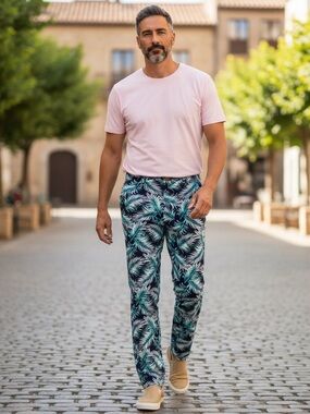 NWT Mens Club Room Classic Straight Leg Palm Leaf Chino Pants 32x30